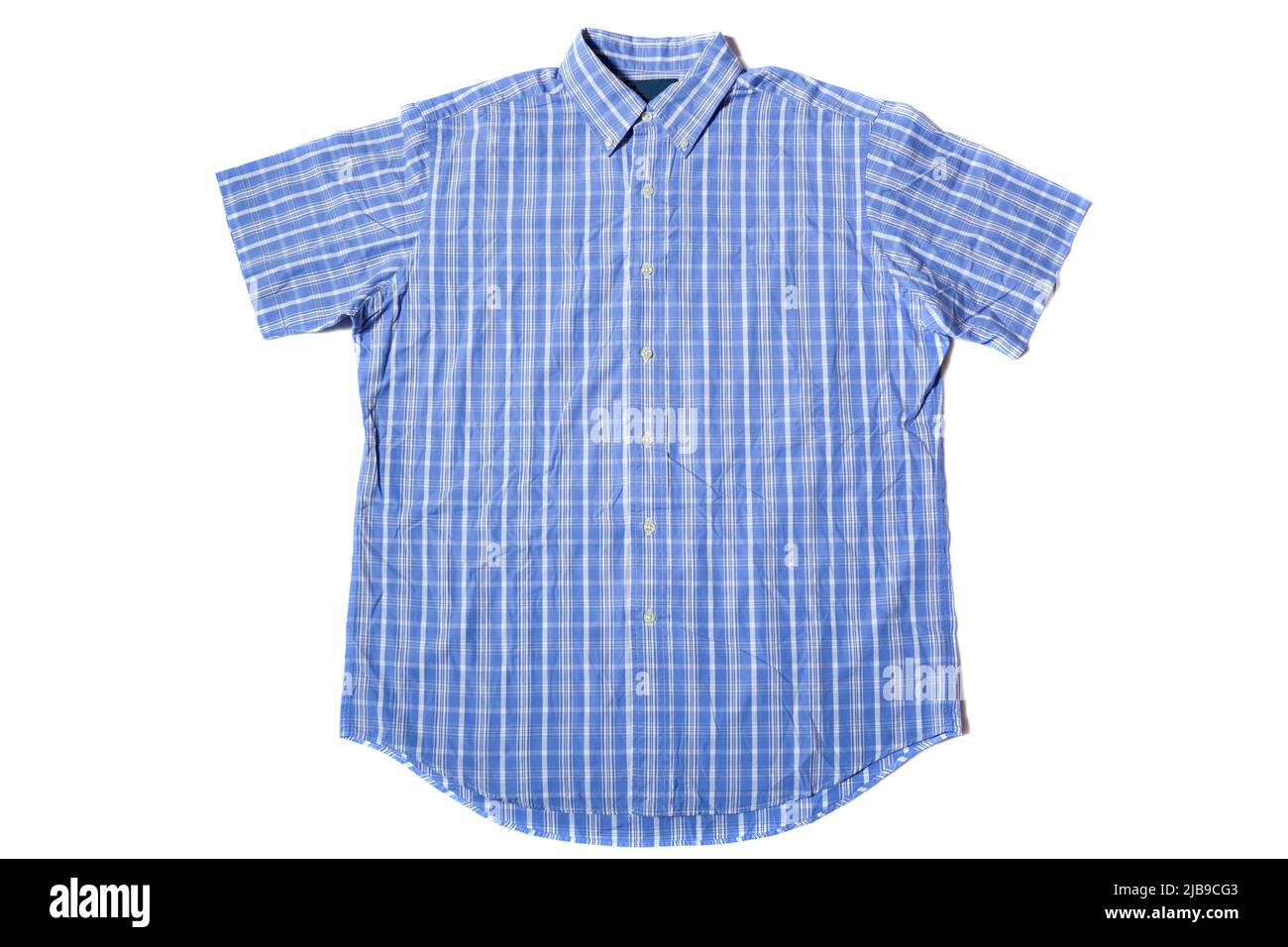 Blue Short sleeve men's shirt Stock Photo