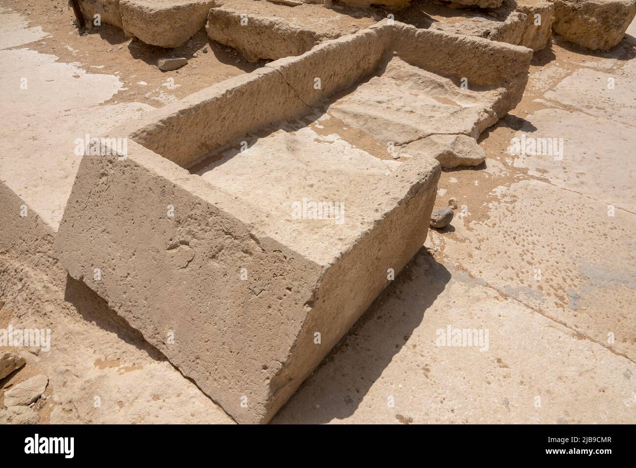 Reused block in Giza Plateau, Egypt Stock Photo