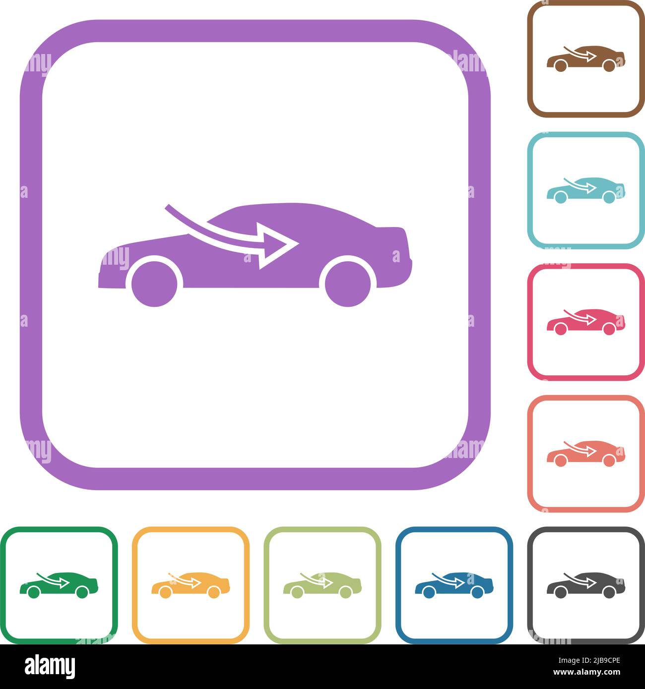 car airflow adjustment external simple icons in color rounded square