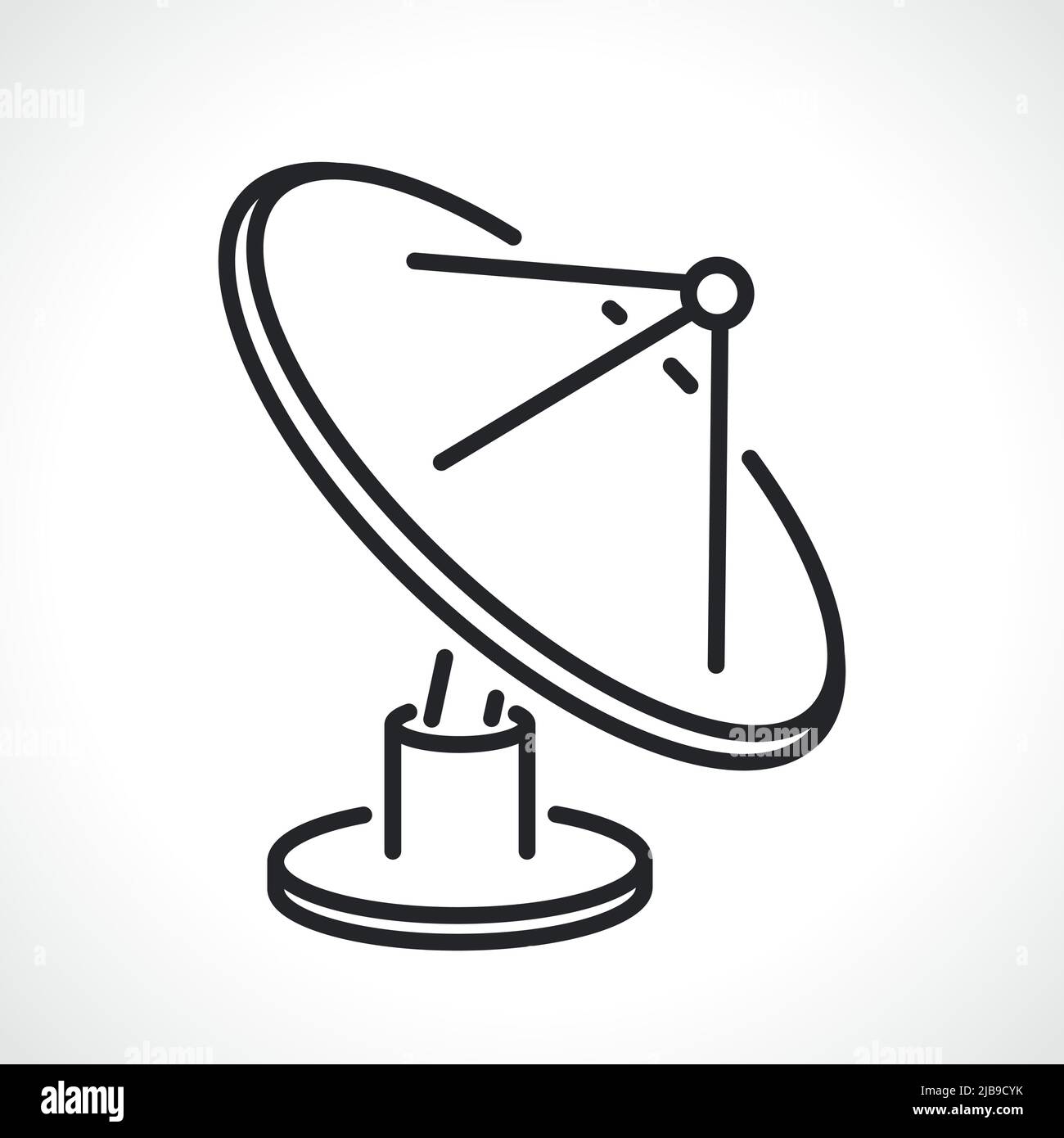 satellite dish antenna line icon isolated illustration Stock Vector