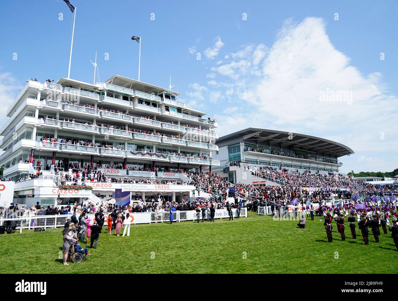 The National Anthem is performed on Derby Day during the Cazoo Derby