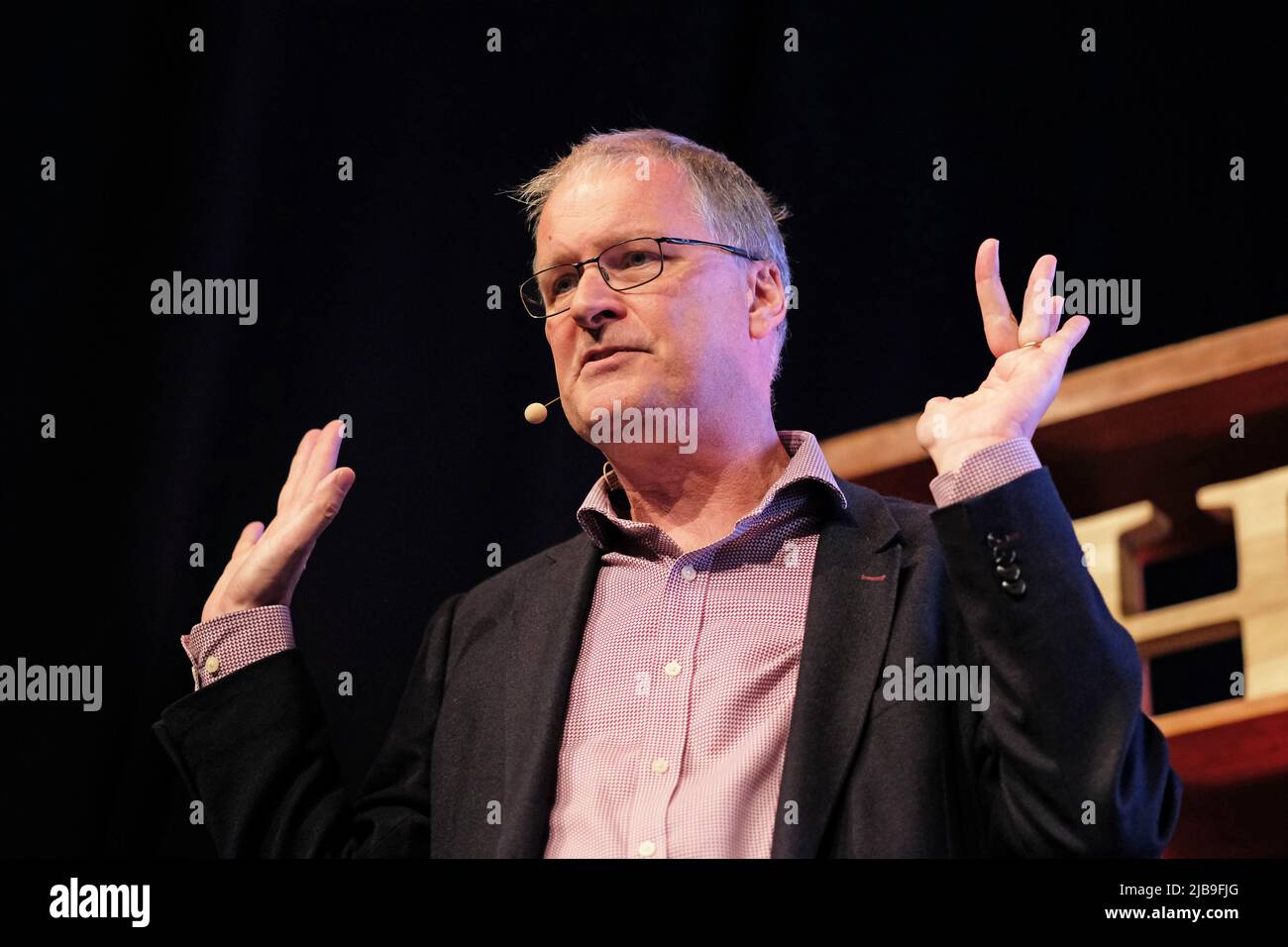 Hay Festival, Hay on Wye, Wales, UK – Saturday 4th June 2022 – Michael Wooldridge discusses Game Theory on stage at the Hay Festival – The Hay Festival runs until Sunday 5th June 2022. Photo Steven May / Alamy Live News Stock Photo