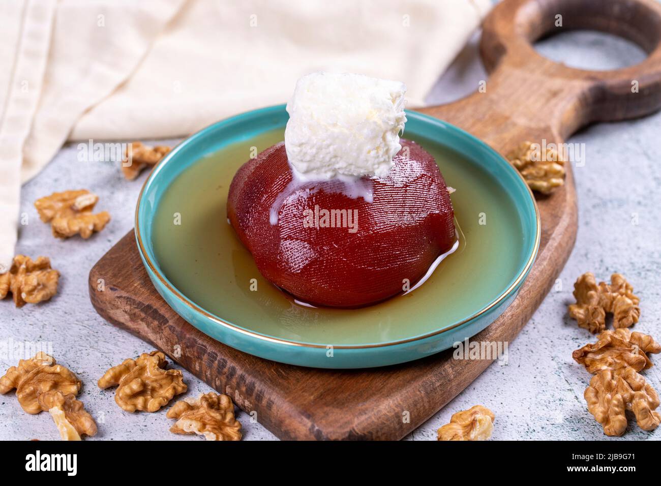 Quince dessert. Traditional Turkish cuisine delicacies. Quince dessert ... Quince dessert. Traditional Turkish cuisine delicacies. Quince dessert ...