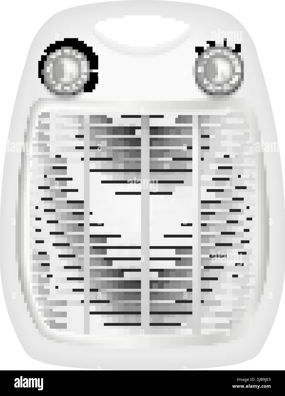 Heaters realistic composition with isolated image of fan based heater