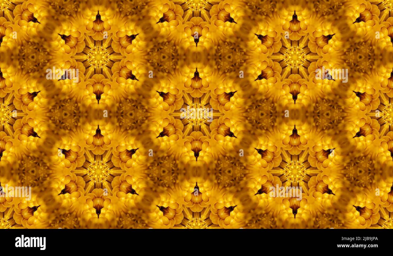 Yellow seamless texture with floral pattern. Yellow seamless pattern Stock Photo