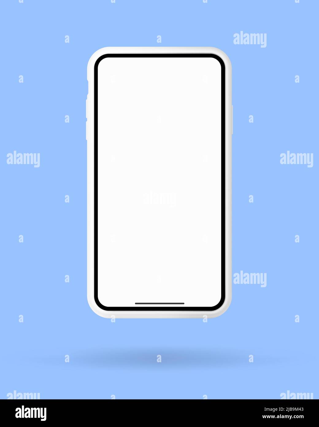 smartphone 3d white screen. mobile phone vector Isolated illustration Stock Vector Image & Art