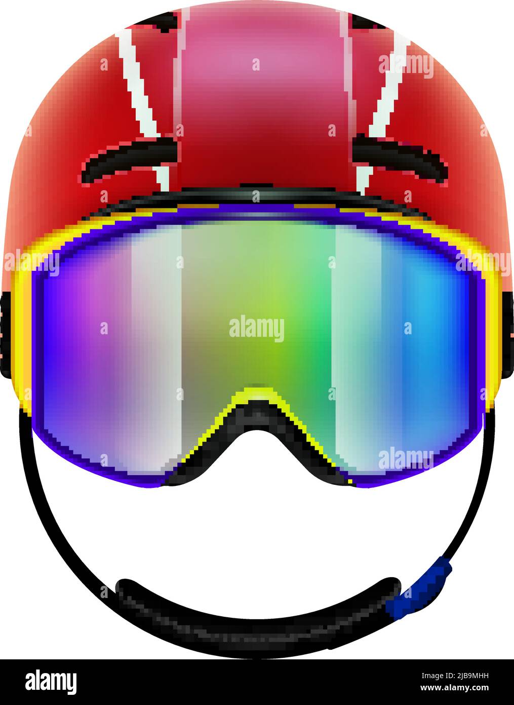 Ski snowboard equipment realistic composition with isolated image of helmet on blank background vector illustration Stock Vector