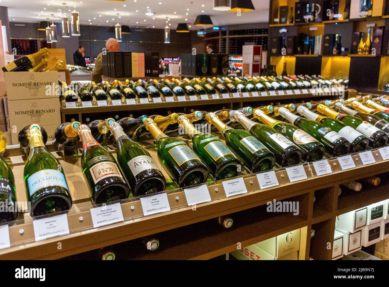 Paris, France, Wine Store with French Champagne Bottles Collection, on