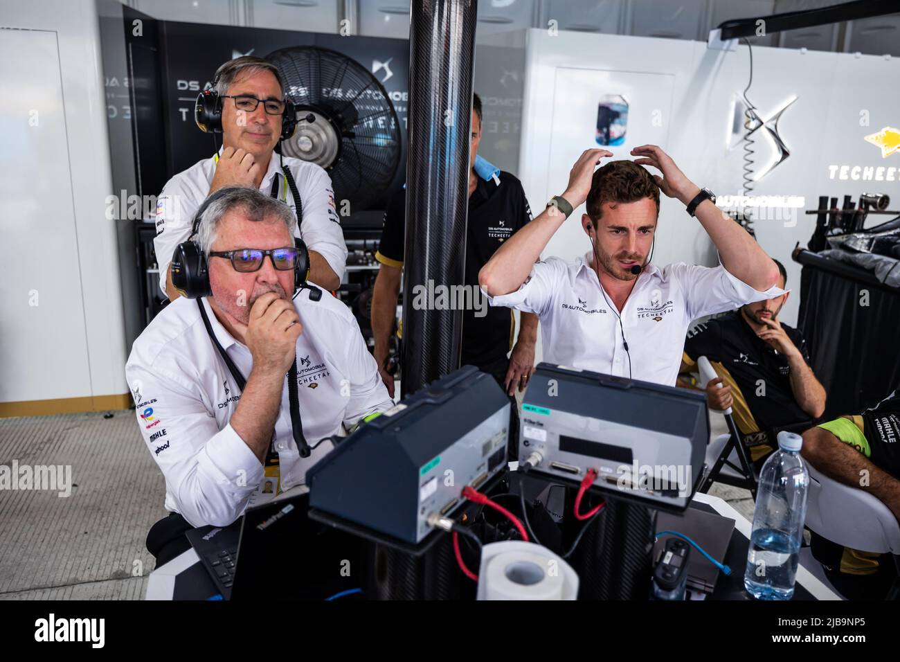 ROSSITER James, DS Techeetah Sporting Director & Reserve driver, portrait BERESFORD Nigel, DS Techeetah Team Manager, portrait PRESTON Mark, DS Techeetah Team Principal, portrait emotion during the 2022 Jakarta ePrix, 6th meeting of the 2021-22 ABB FIA Formula E World Championship, on the Jakarta International e-Prix Circuit from June 2 to 4, in Jakarta - Photo: Germain Hazard/DPPI/LiveMedia Stock Photo