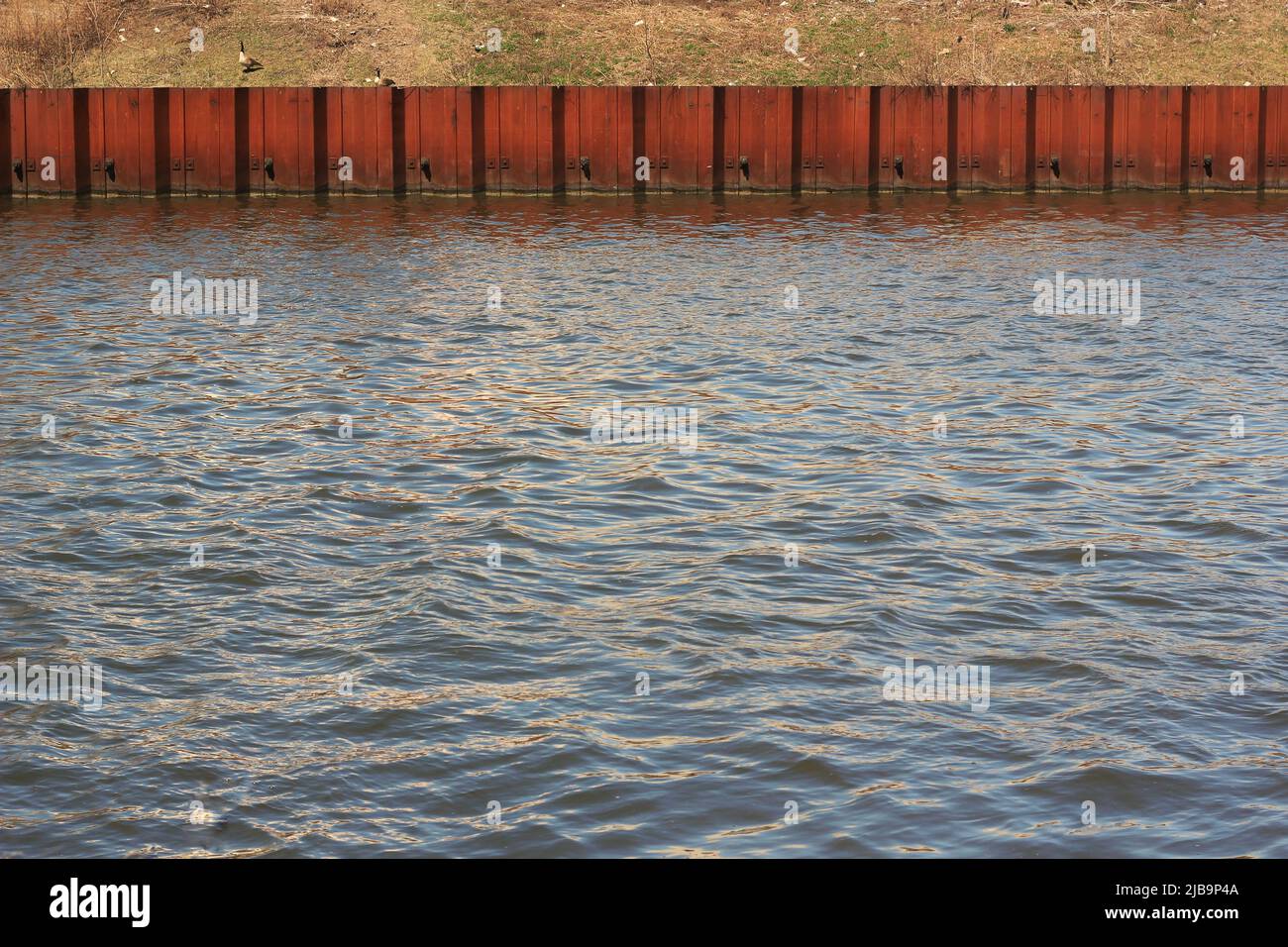 View of Minimalist view of the industrial riverfront Stock Photo - Alamy