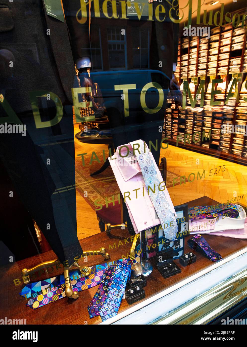 Shop window of Harvie and Hudson, Gentlemen's outfitters, Jermyn St, St