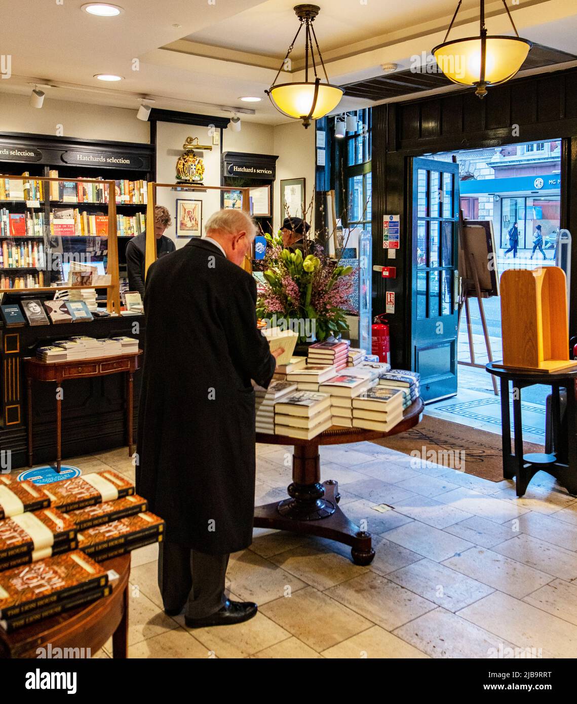Hatchard's, an upmarket bookseller in Piccadilly, London; holder off