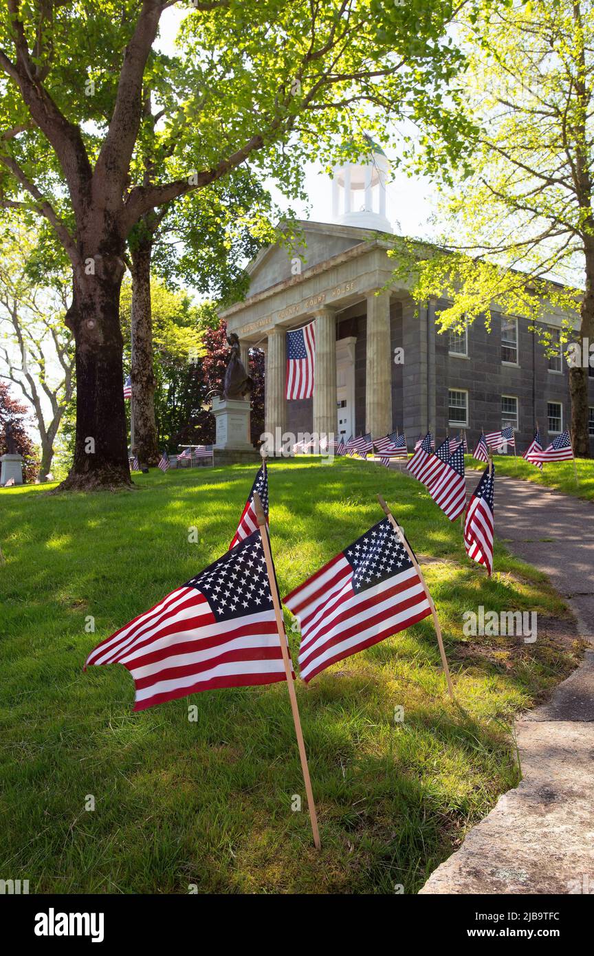 The Barnstable County Superior Court decorated for Memorial Day in The Barnstable County Superior Court decorated for Memorial Day in