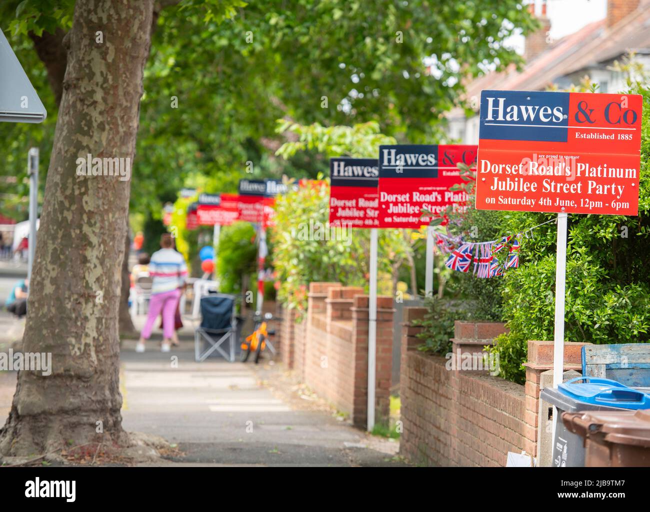 Merton Park, London, UK. 4 June 2022. The Dorset Road street party
