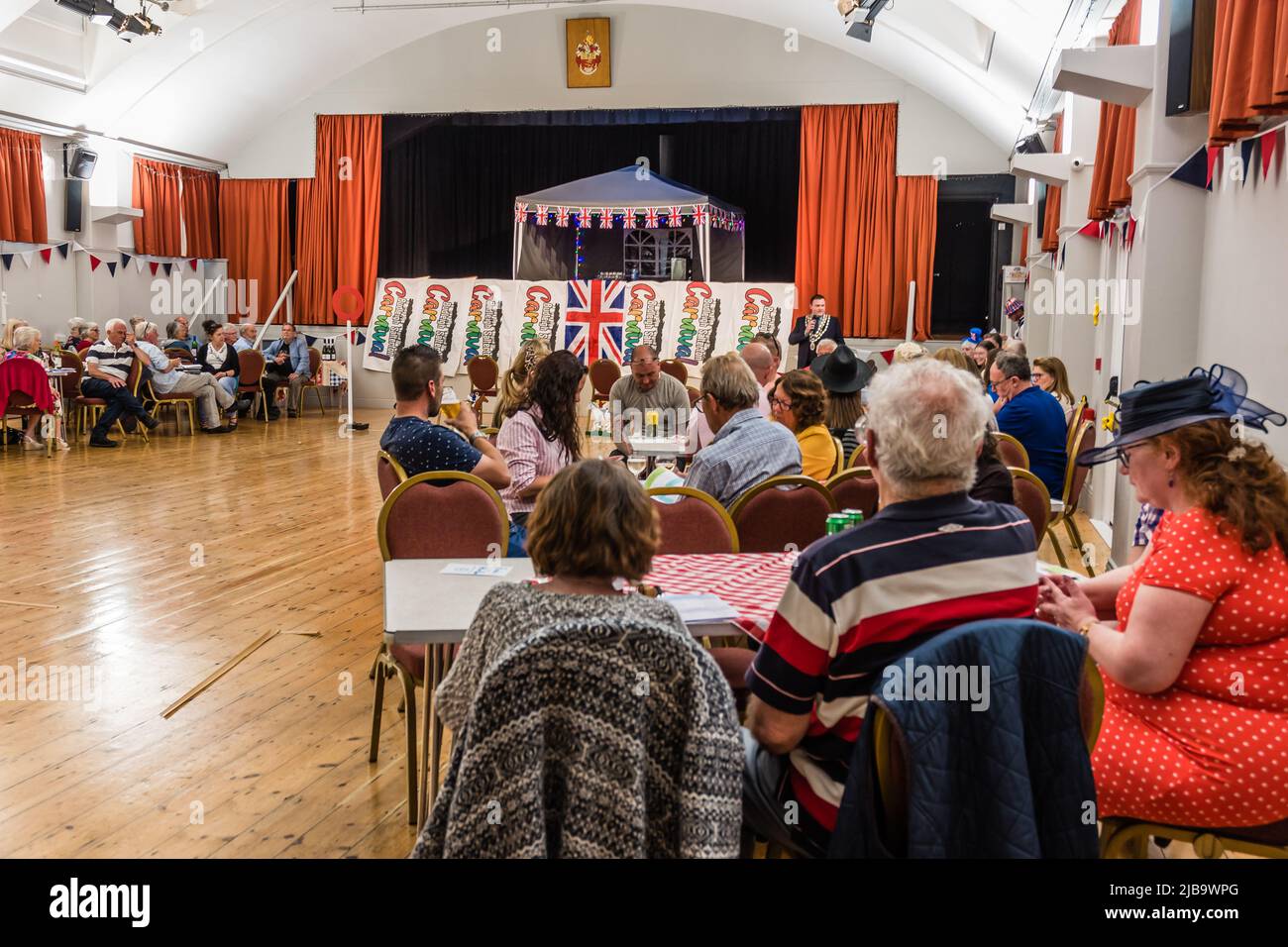 Jubilee Racing Night in Budleigh Public Hall. Stock Photo