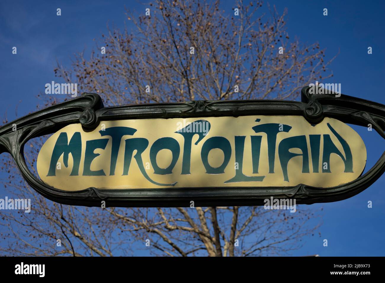 Metro sign, Paris, France Stock Photo