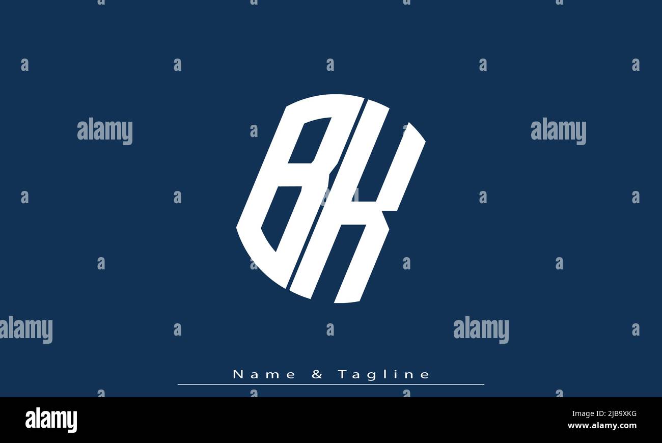 Alphabet letters Initials Monogram logo BK, KB Stock Vector