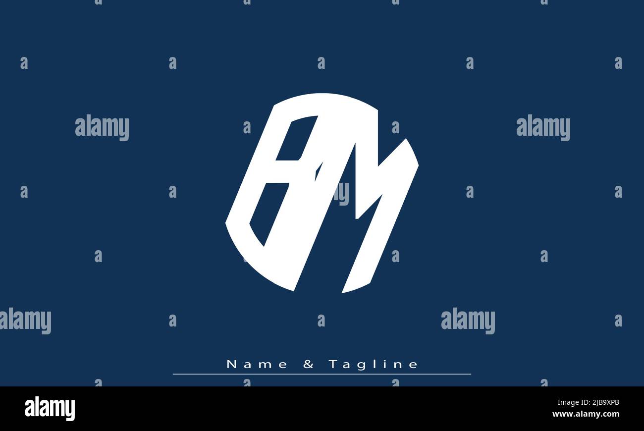 Alphabet letters Initials Monogram logo BM, MB Stock Vector