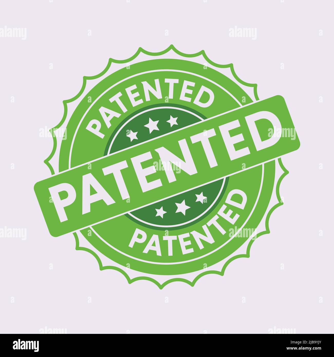 Patented old grunge stamp vector illustration. Patented stamp. Patented icon. Patented rubber imprint Stock Vector