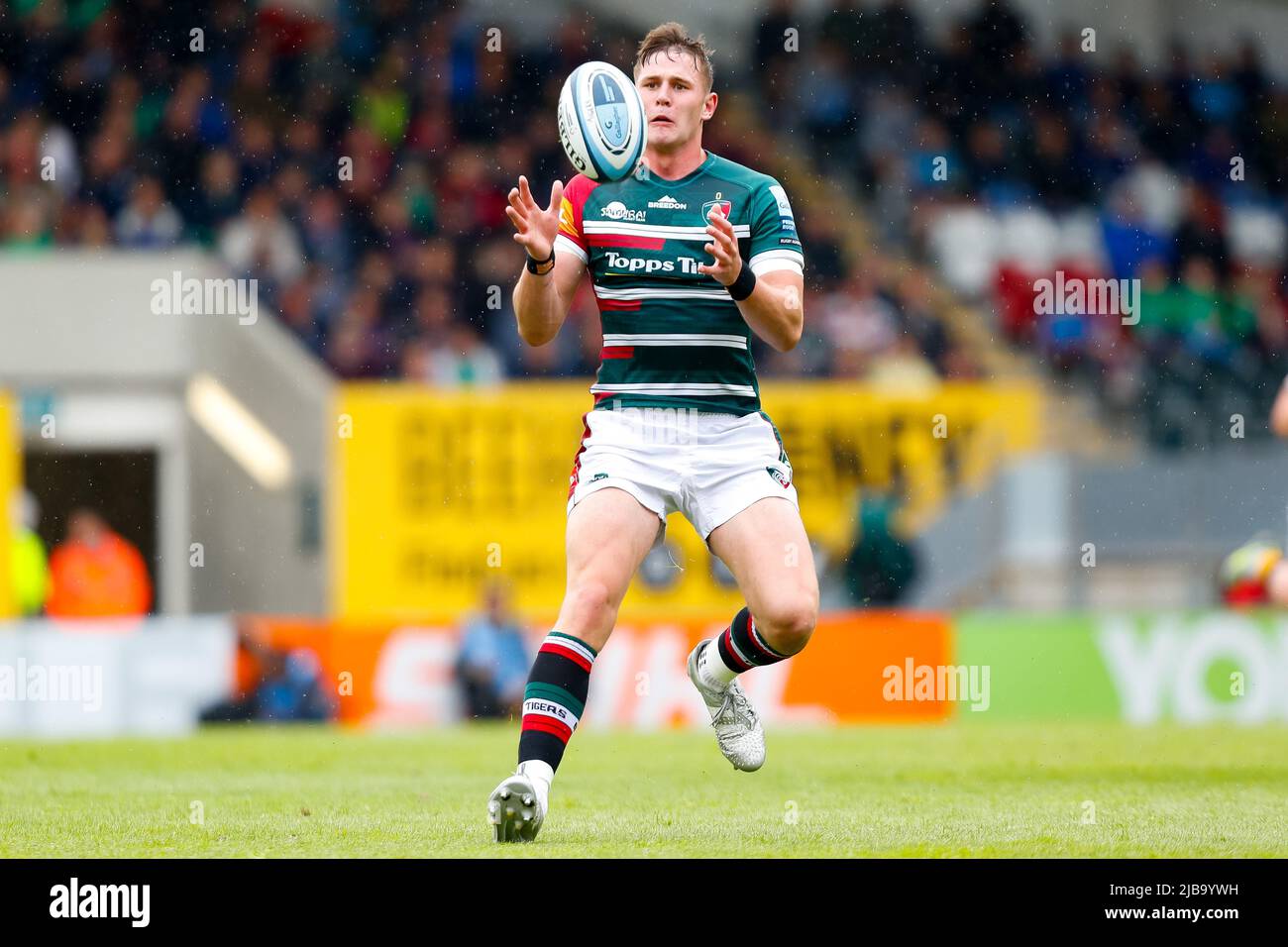 4th June 2022; Mattioli Woods Welford Road Stadium, Leicester, England; Gallagher Premiership Rugby, Leicester Tigers versus Wasps; Freddie Steward of Leicester Tigers Stock Photo
