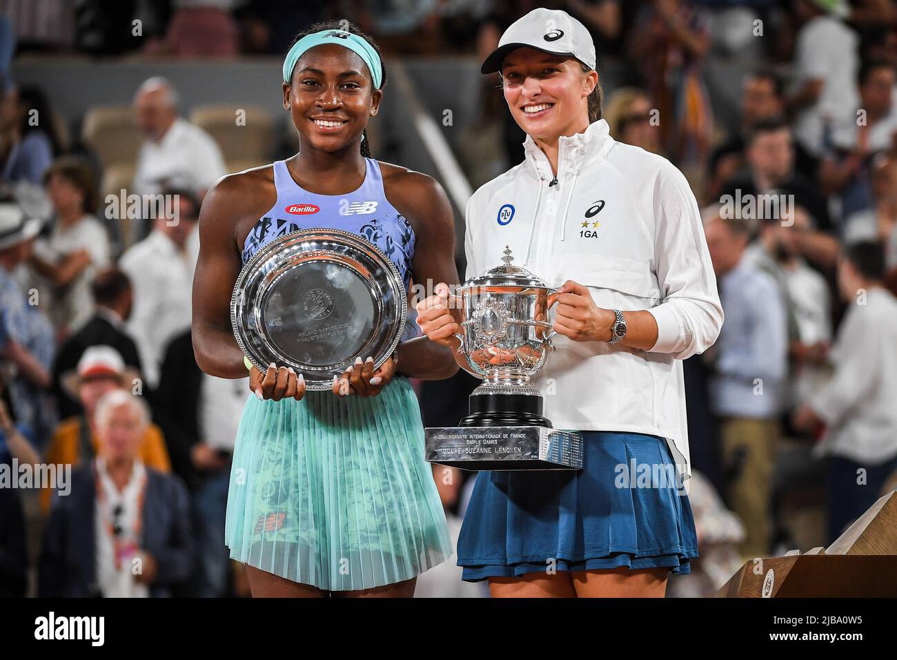 Coco GAUFF of United States with Iga SWIATEK of Poland during the Day