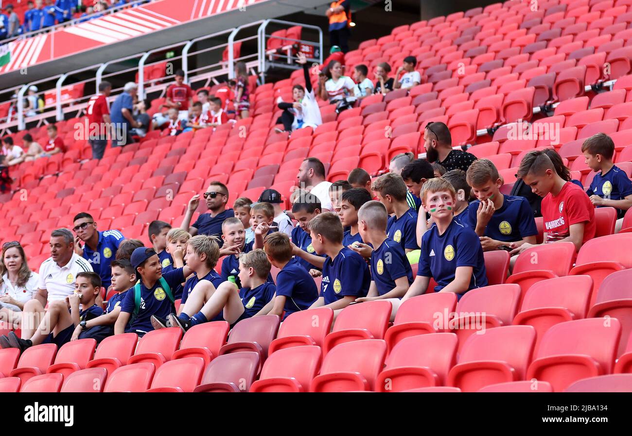 Hungary fans in the stands before the UEFA Nations League match at the
