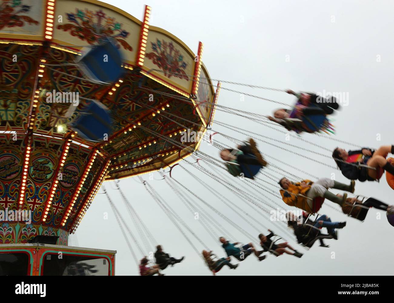 4th June 2022, Scorrier House, Cornwall, UK. Children enjoy the ...