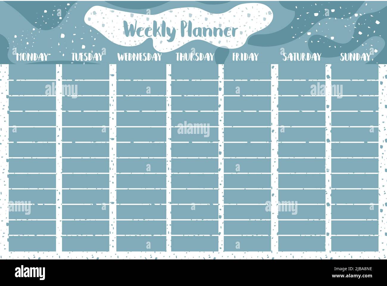 Weekly planner schedule template sheet printable design. To do list for every week day, remember notes. . Vector illustration Stock Vector