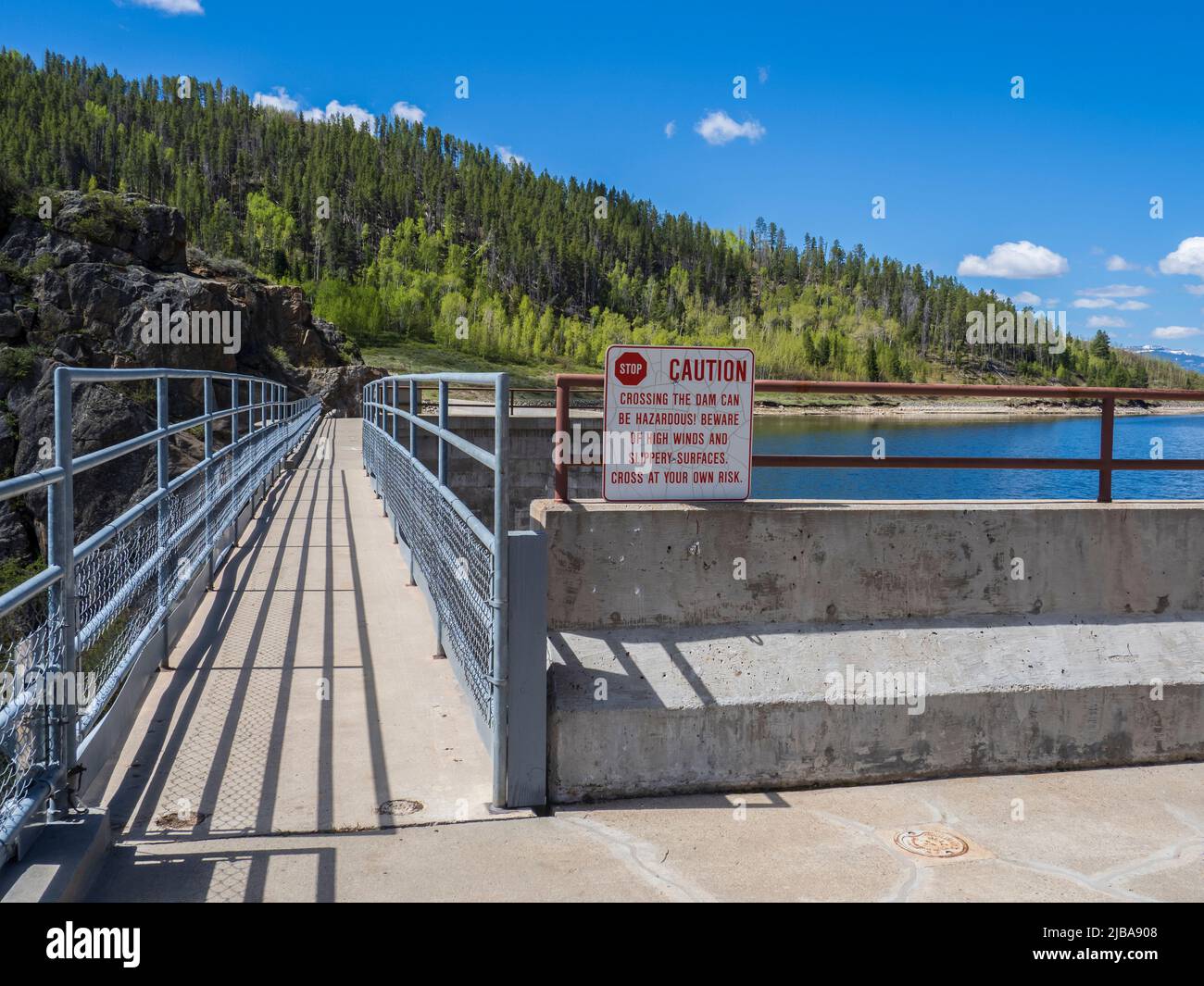 Stagecoach Dam, Stagecoach State Park, Oak Creek, Colorado. Stock Photo