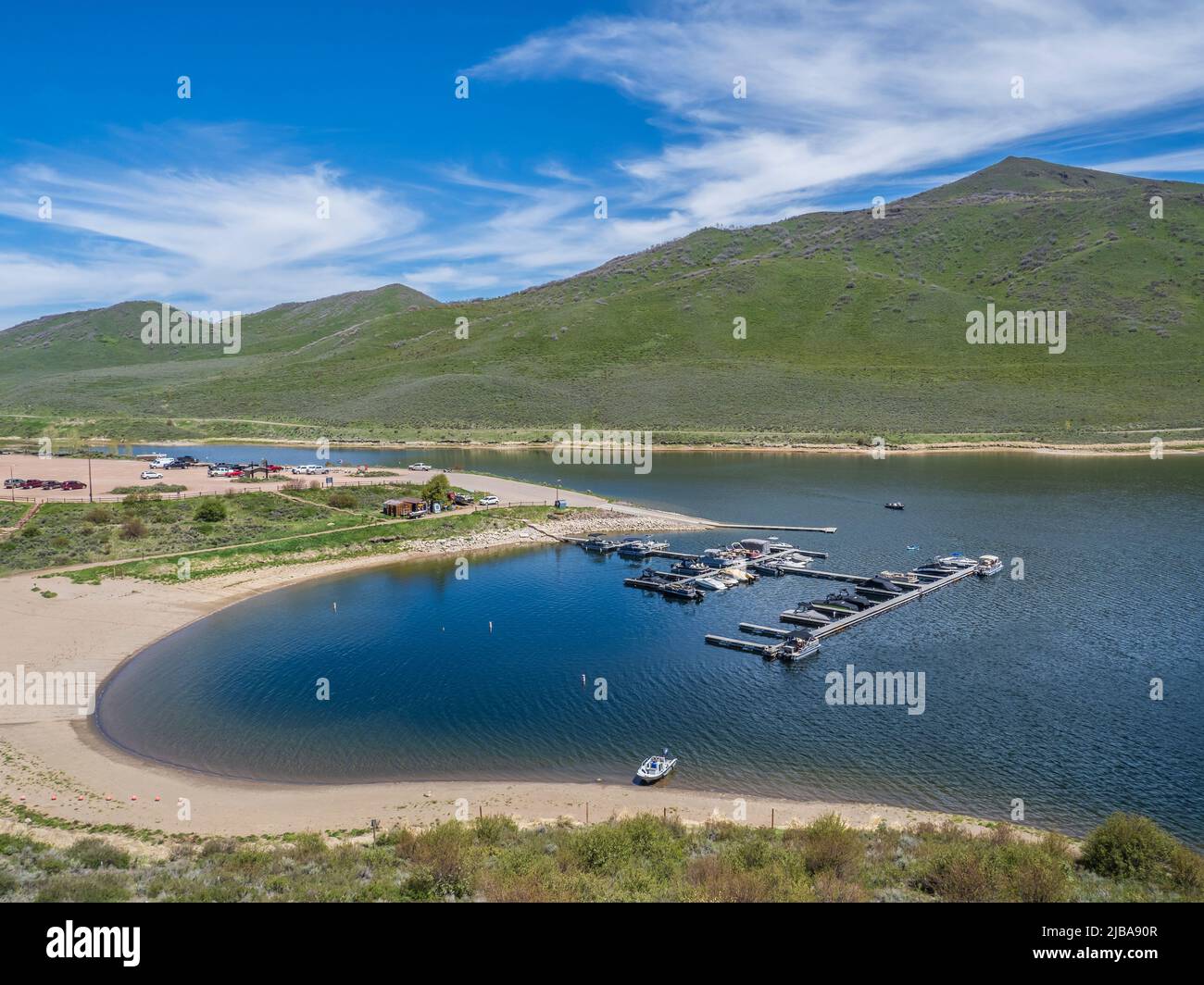 Marina, Stagecoach State Park, Oak Creek, Colorado. Stock Photo