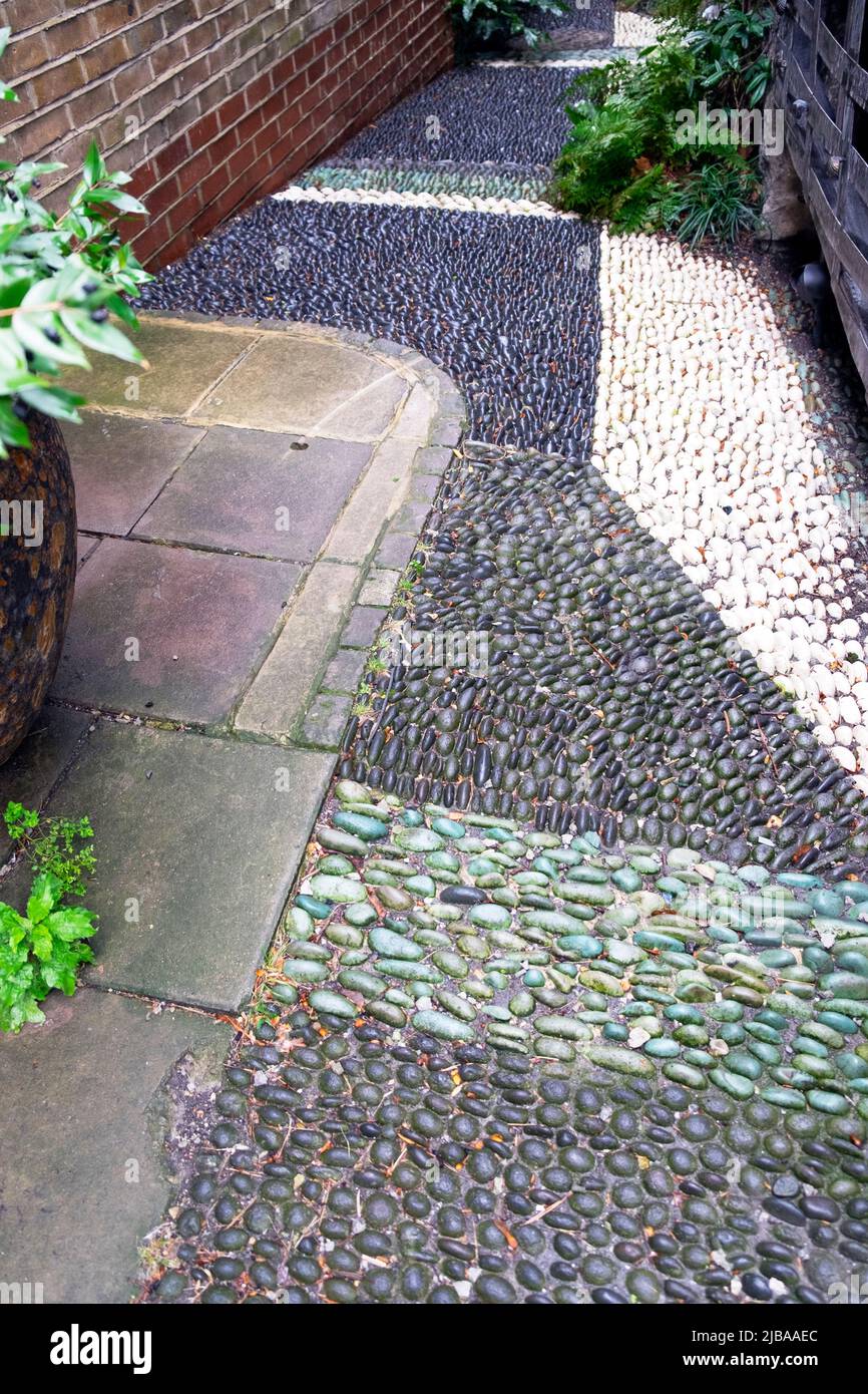Cobblestone footpath garden path at15 Clerkenwell Close in London England UK KATHY DEWITT Stock Photo