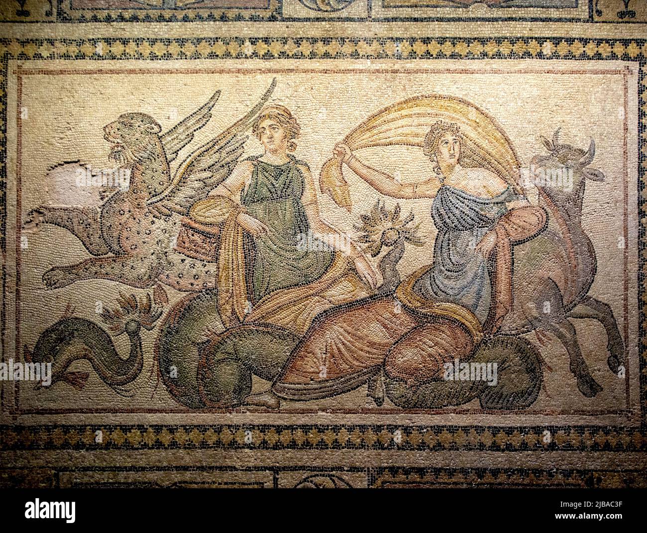 GAZIANTEP - TURKEY / June 07. 2014-: Zeugma Museum is the world's number one mosaic museum Stock Photo