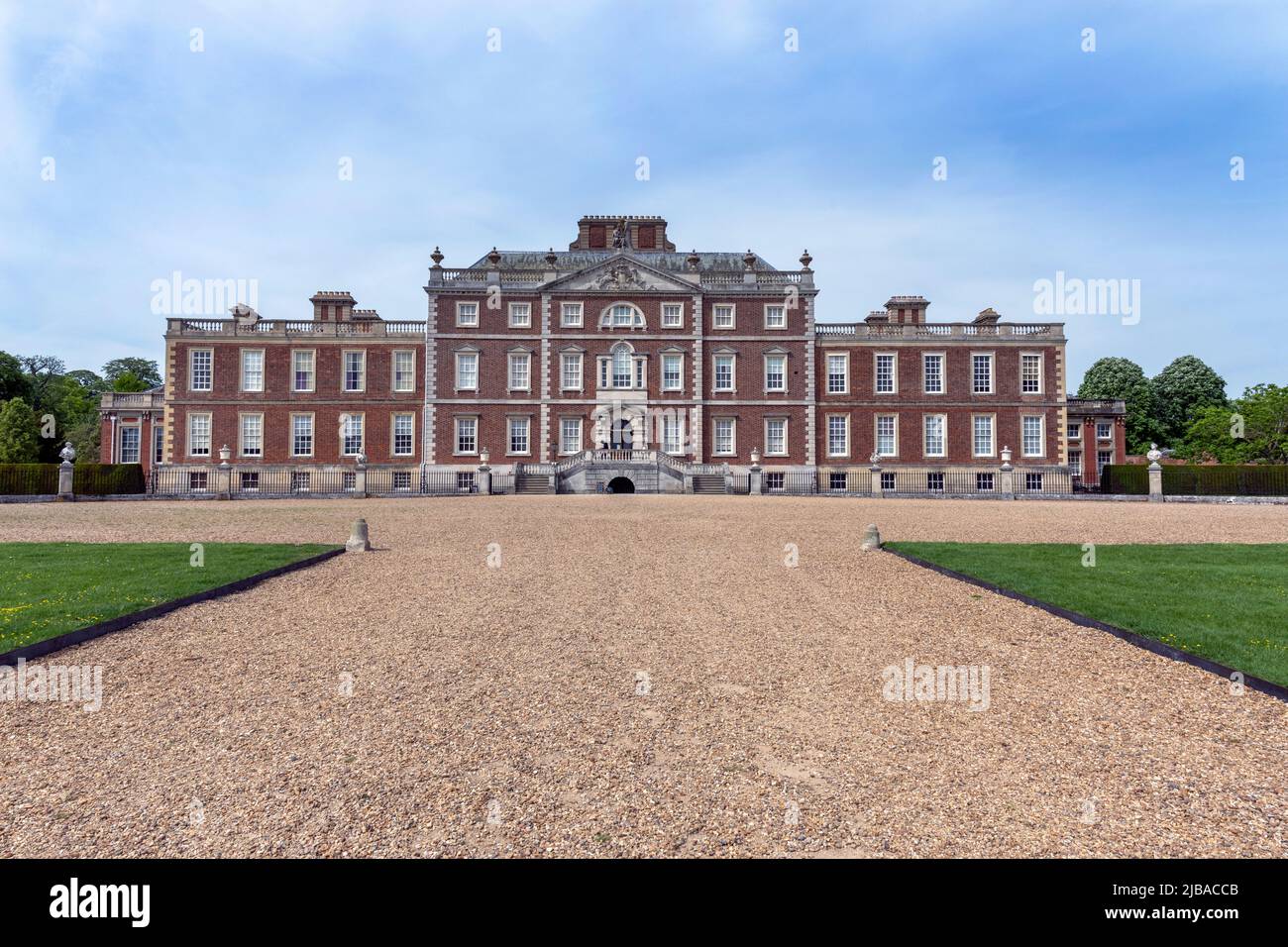 Wimpole Hall, Cambridgeshire, England, UK - view of the south front Stock Photo