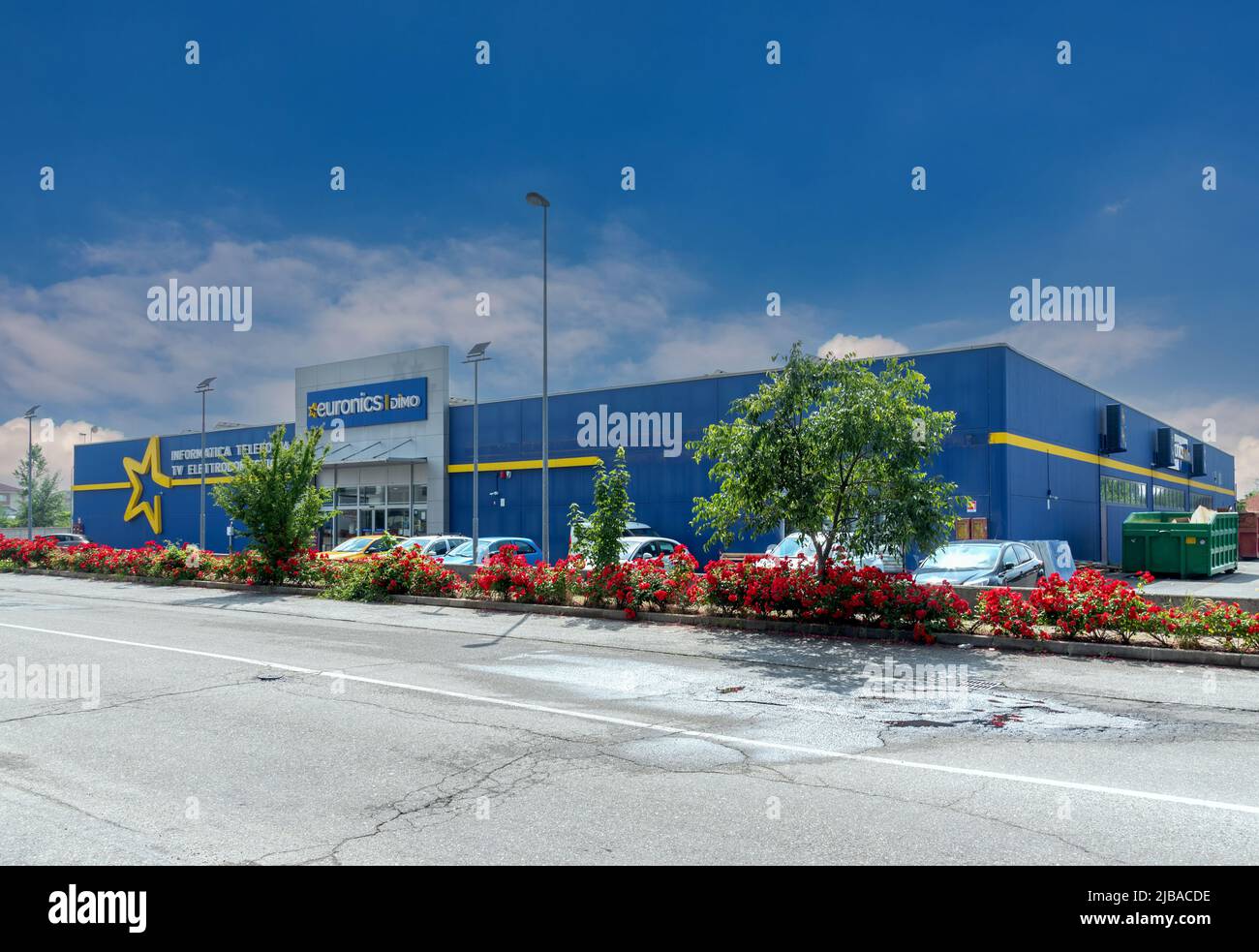 Cuneo, Italy - June 03, 2022: Euronics Dimo store, international electrical retail group Stock Photo