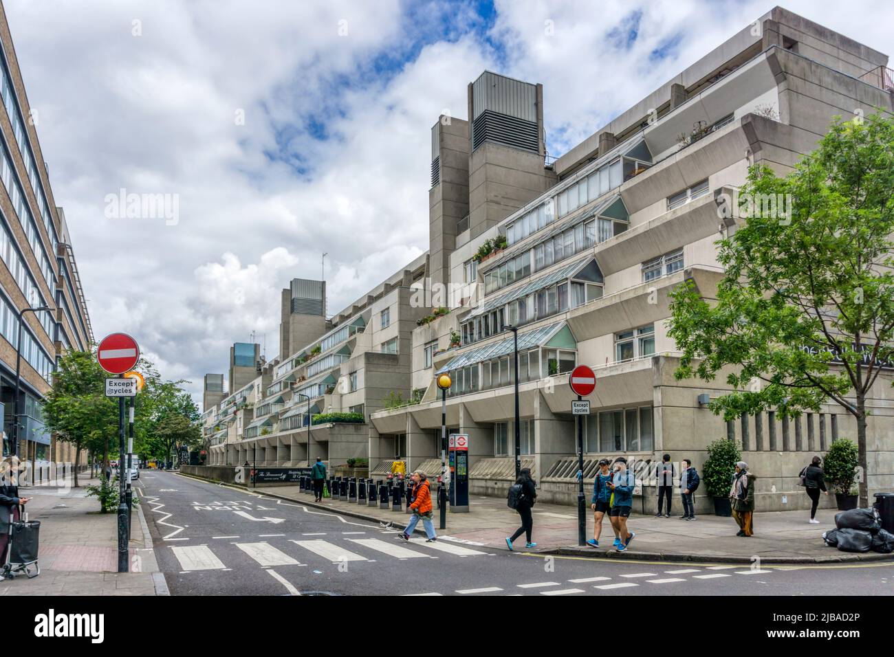 The Grade II listed Brunswick Centre residential and shopping centre in Bloomsbury, London, was designed by Patrick Hodgkinson in the mid-1960s. Stock Photo