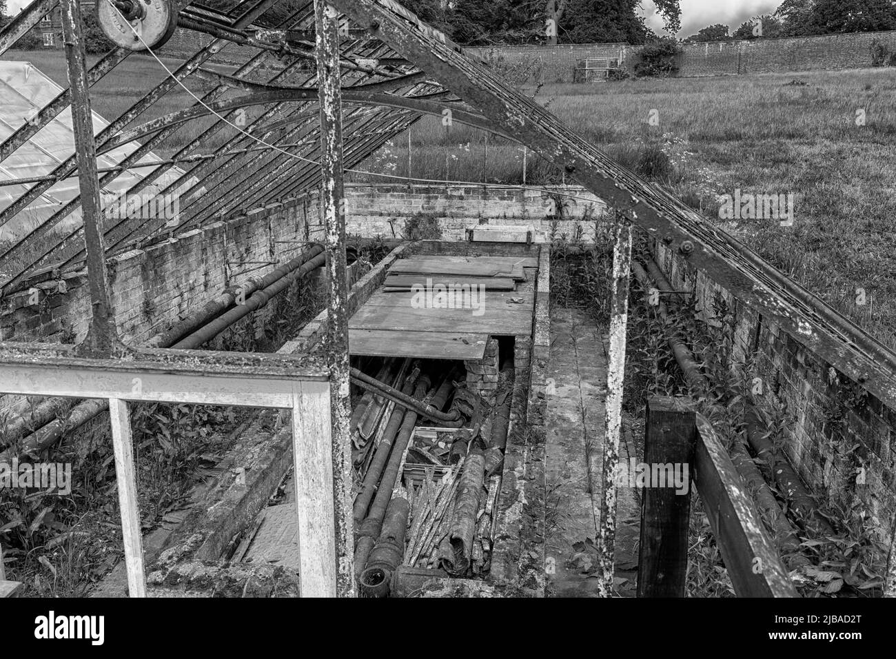 Derelict greenhouse Black and White Stock Photos & Images Alamy