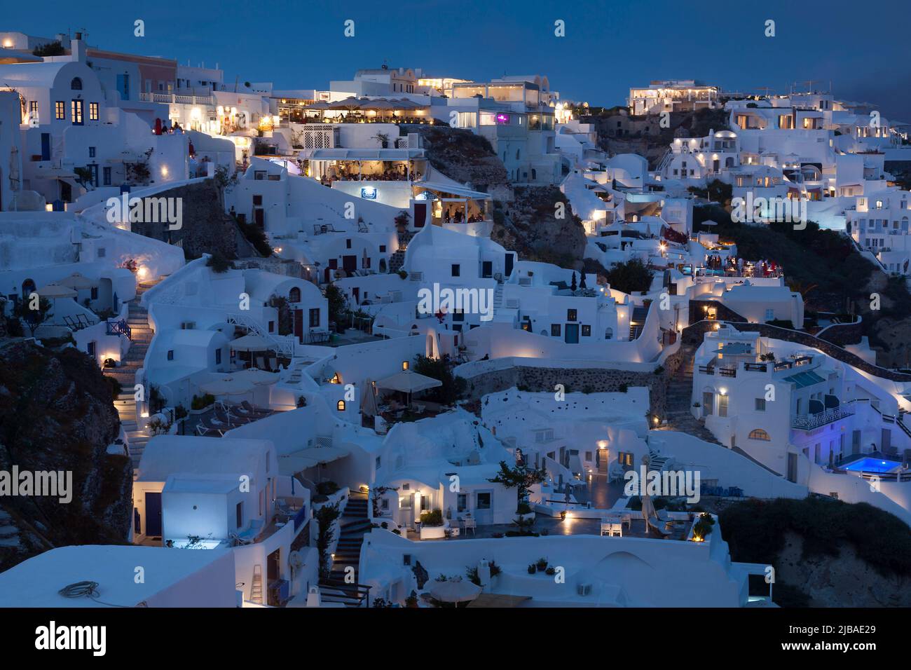 Village of Oia, Santorini Cyclades islands, Greece Stock Photo