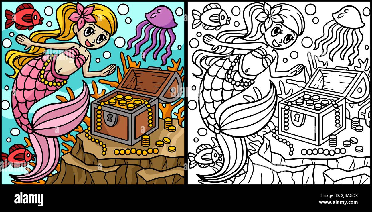Mermaid underwater treasure hi-res stock photography and