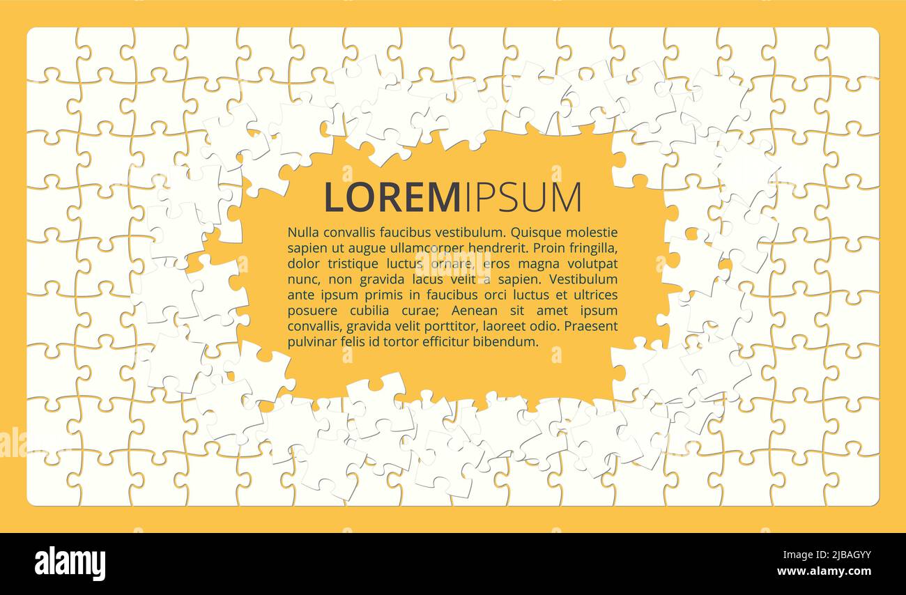 Simple jigsaw puzzle template - sides completed, empty space in middle for text Stock Vector