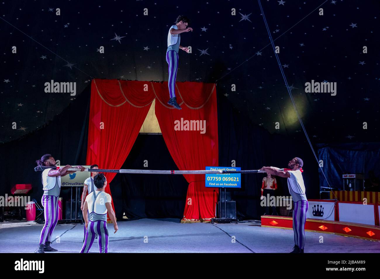 Circus Starr - Big Top entertainment. An independent, charitable organisation that supports disadvantaged, disabled and vulnerable children across UK Stock Photo