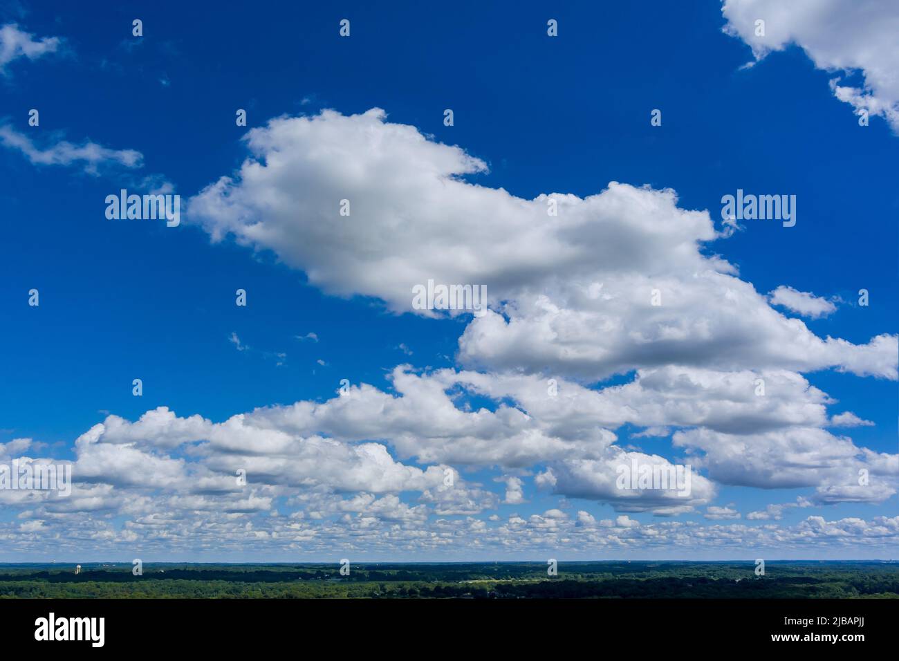 Amazing view of white fluffy clouds softly on bright blue sky Stock ...