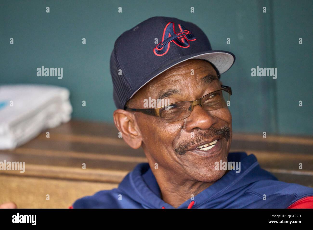 Denver CO, USA. 3rd June, 2022. Atlanta coach Ron Washington (37) during  pre game with Atlanta Braves and Colorado Rockies held at Coors Field in  Denver Co. David Seelig/Cal Sport Medi. Credit: