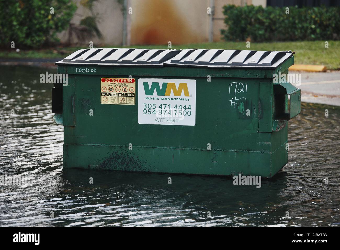 Pompano Beach, Florida, USA. 4th June 2022. Flooding from tropical storm at South Florida, such as residential neighborhood, gas stations, streets, intersections at Pompano Beach, Coral Springs, Fort Lauderdale. Credit: Yaroslav Sabitov/YES Market Media/Alamy Live News Stock Photo