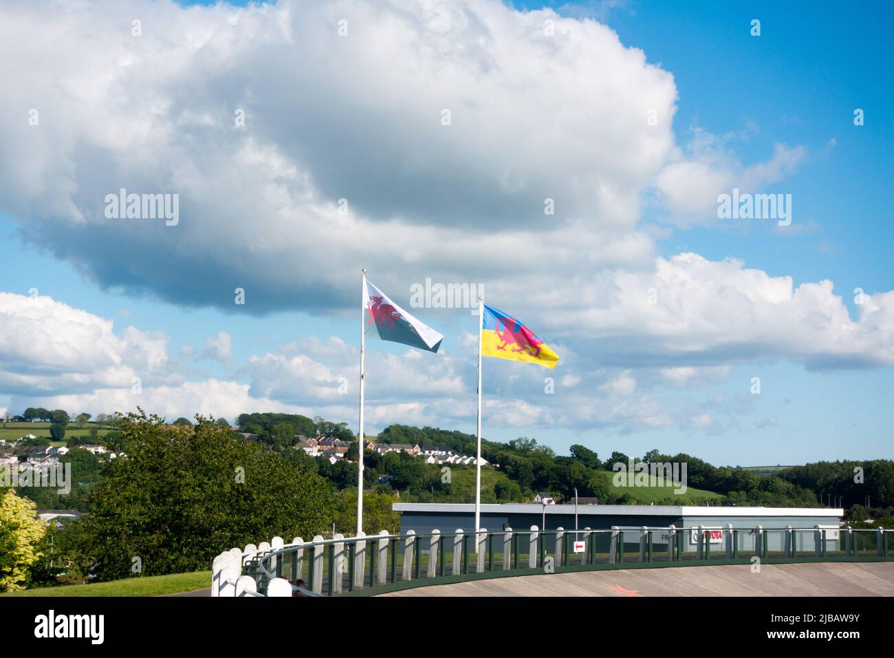 Welsh Ukraine support flag Stock Photo