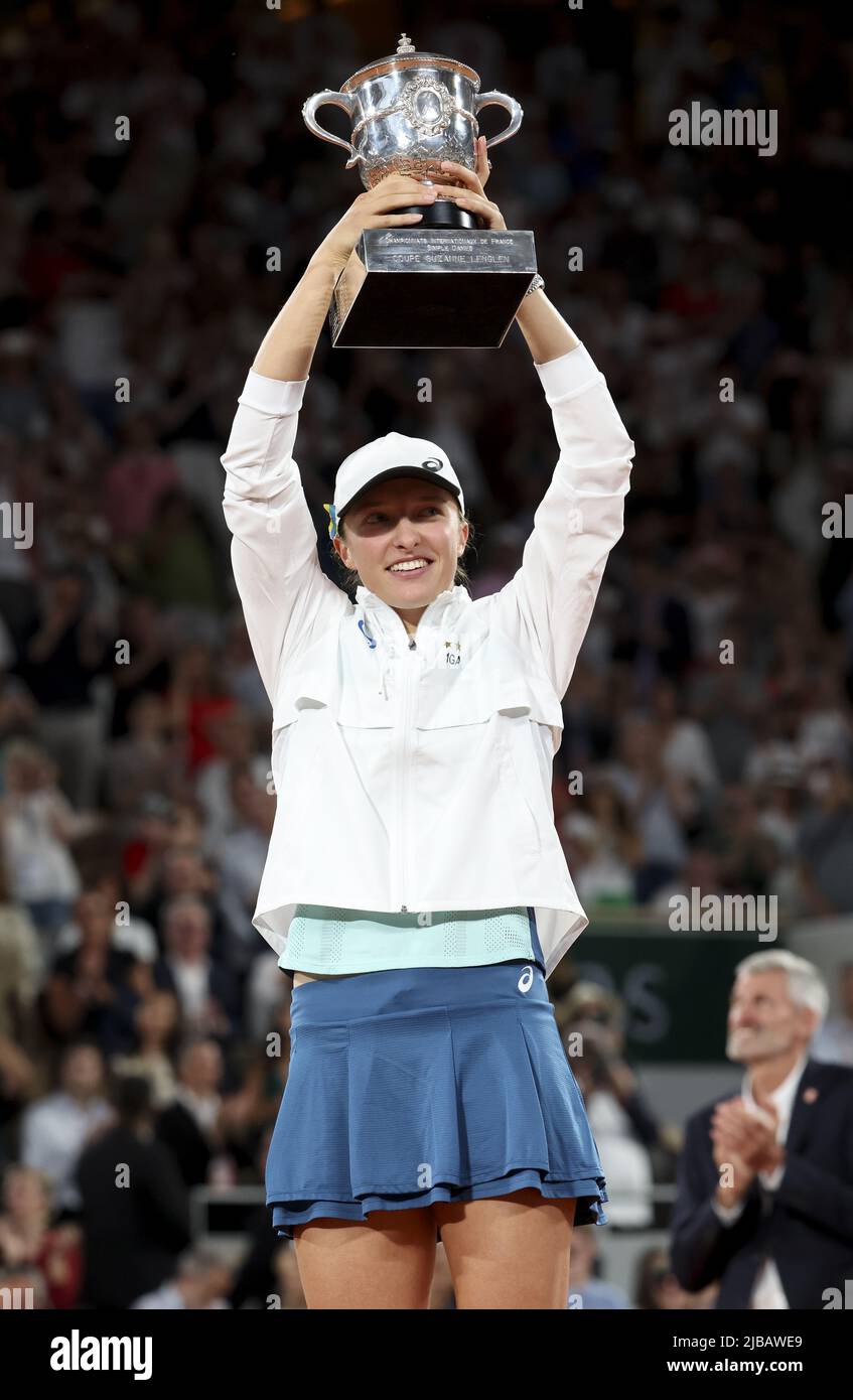June 4, 2022, Rome, France Winner Iga Swiatek of Poland celebrates
