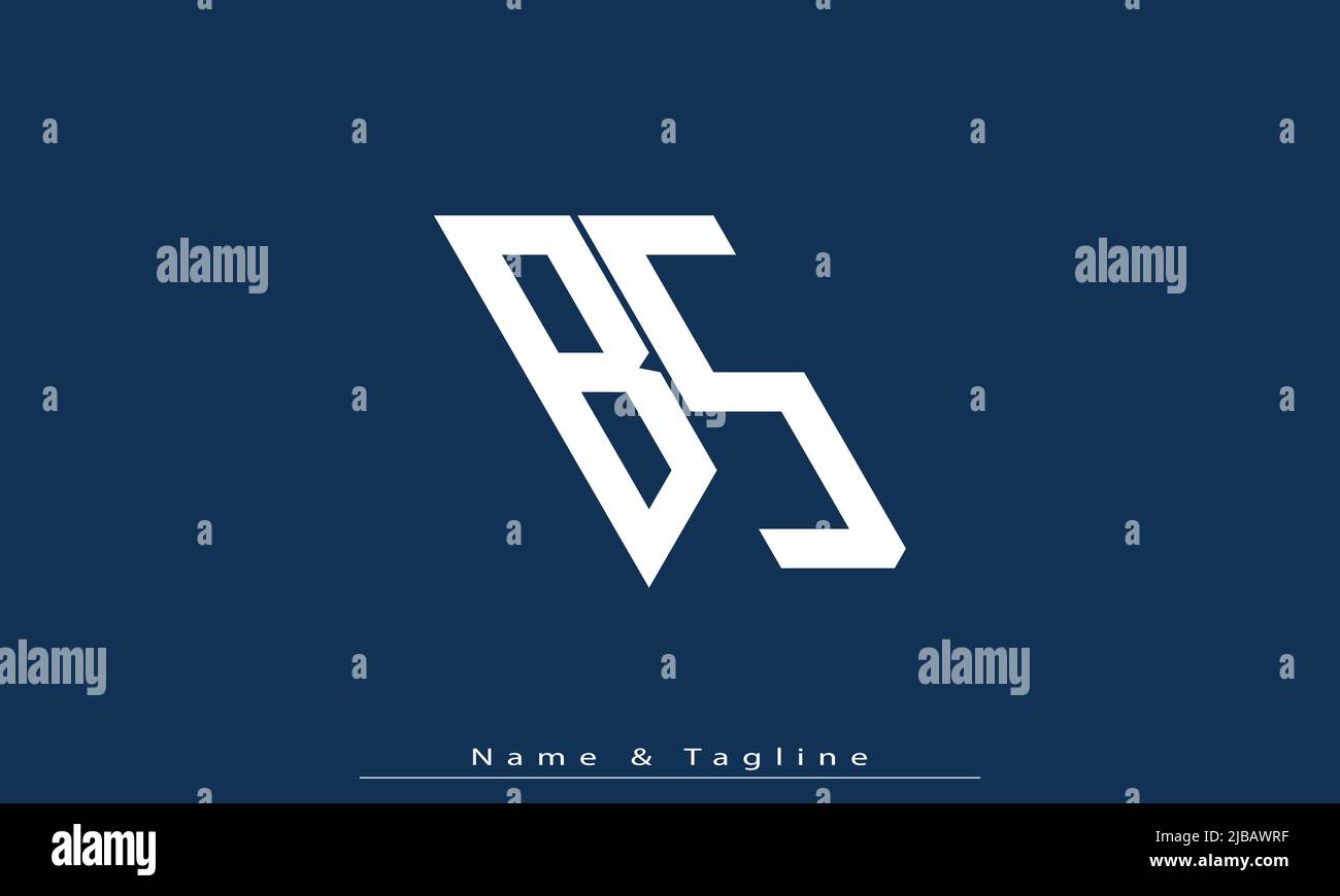 Alphabet letters Initials Monogram logo BS, SB Stock Vector