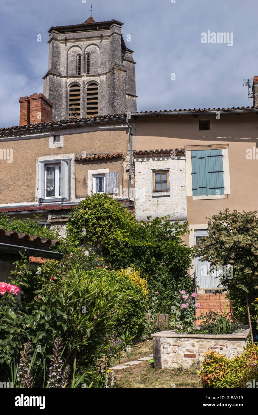 Eglise fortifiée Saint astier Stock Photo