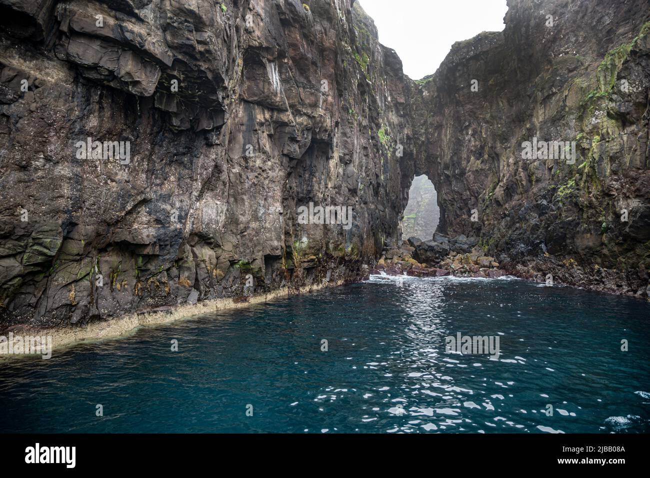 Vestmanna imposing sea cliffs, Streymoy Island, Faroe Islands Stock Photo