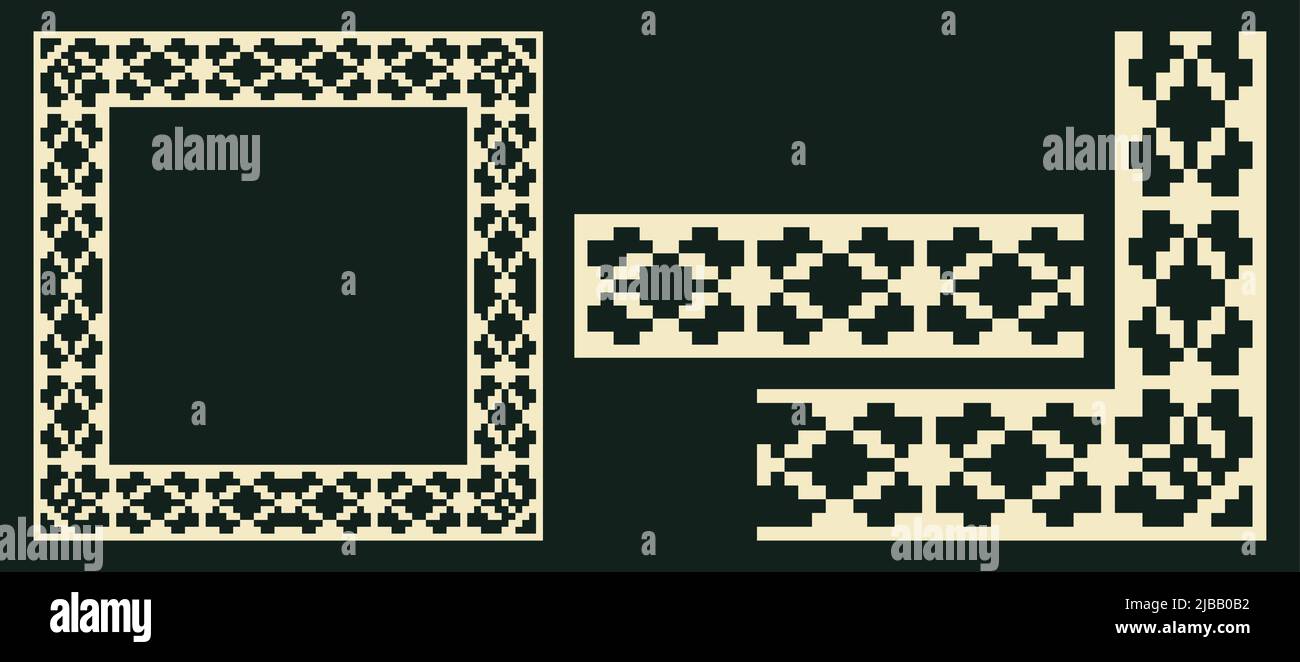 Lacy frame, corner and border with ukrainian embroidery vyshyvanka