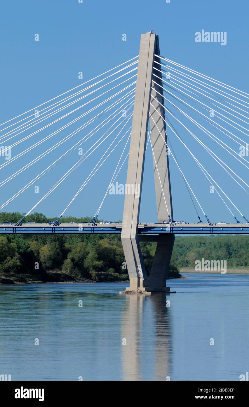 The Christopher S. Bond bridge in Kansas City, MO, USA Stock Photo